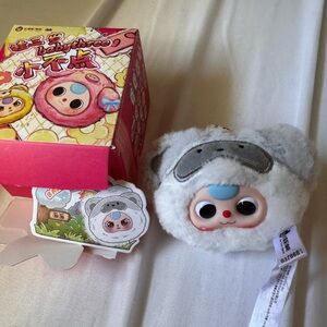 Baby Three Raccoon Plush Pendant